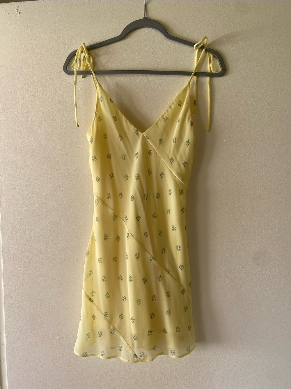 Wilfred Yellow Floral Tie-Strap Slip Dress NWT
